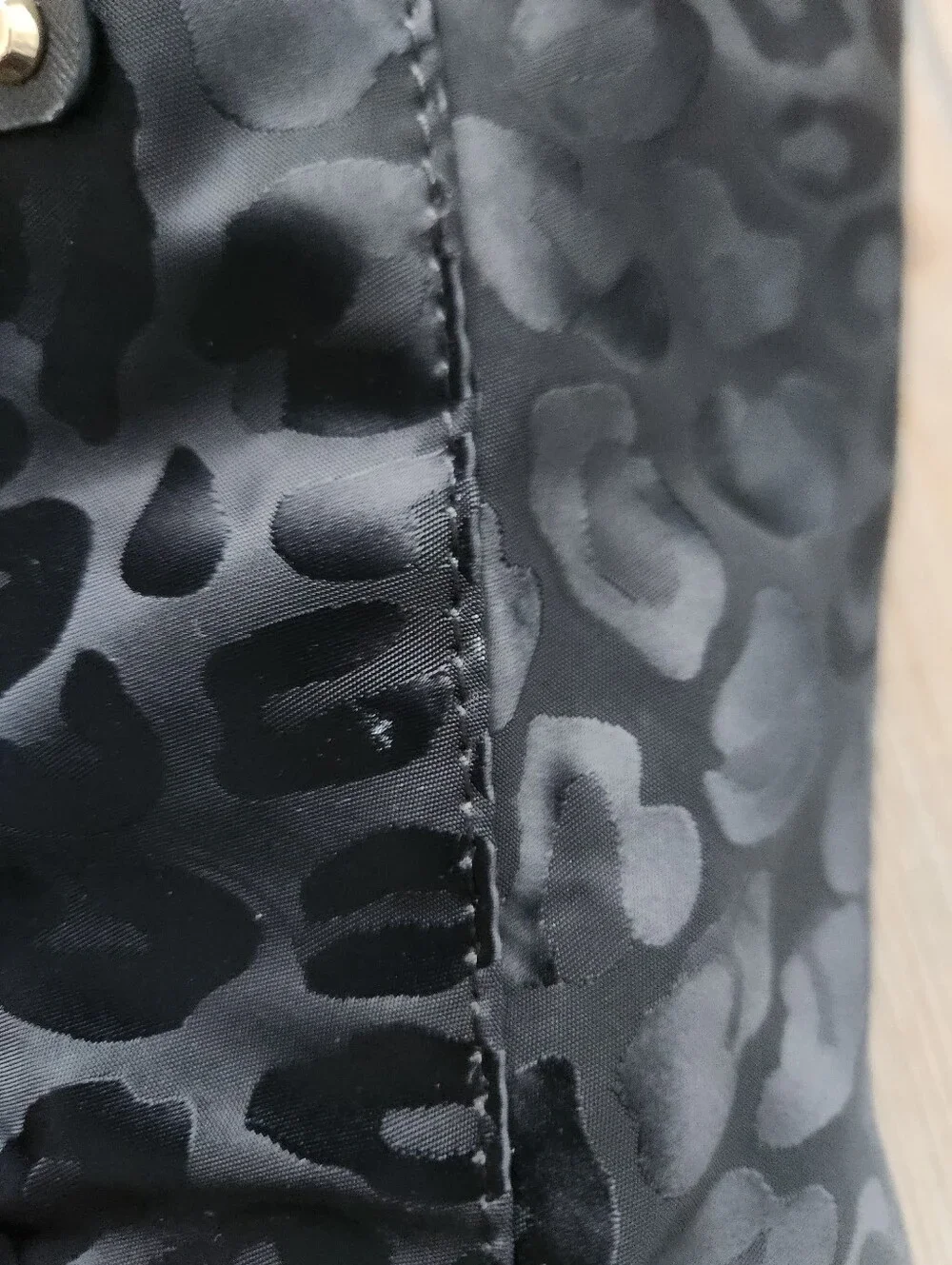 Michael Kors Black Leopard-Print Jacquard Tote with Gold Hardware